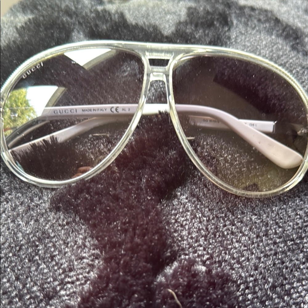Gucci Women's Silver Aviator Glasses